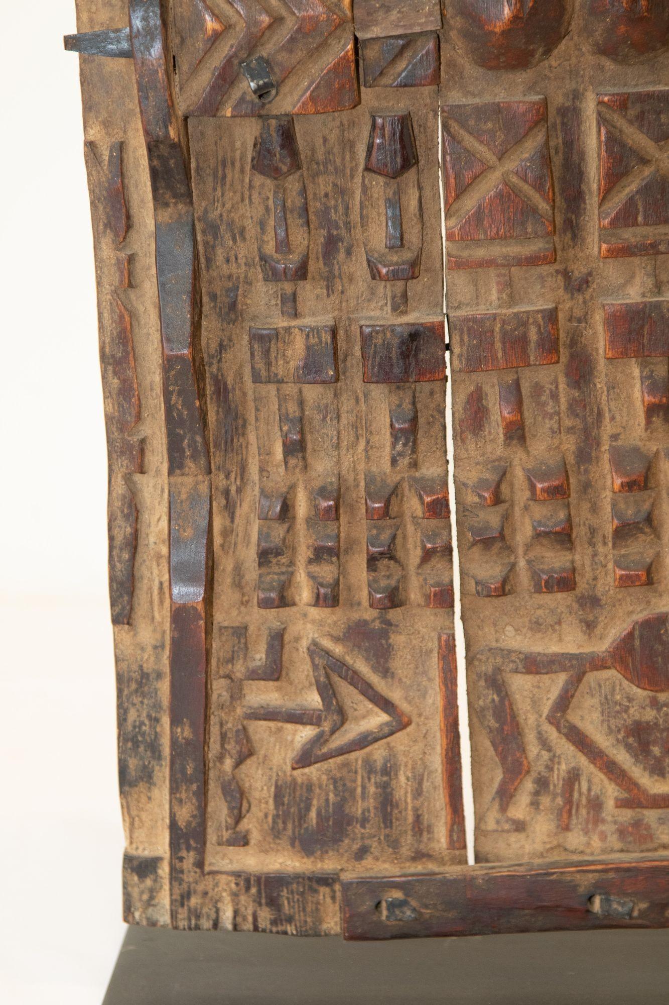 Rustic Dogon Style African Granary Door Mounted Sculpture 4