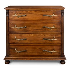 Rustic Dresser with Antler Handles