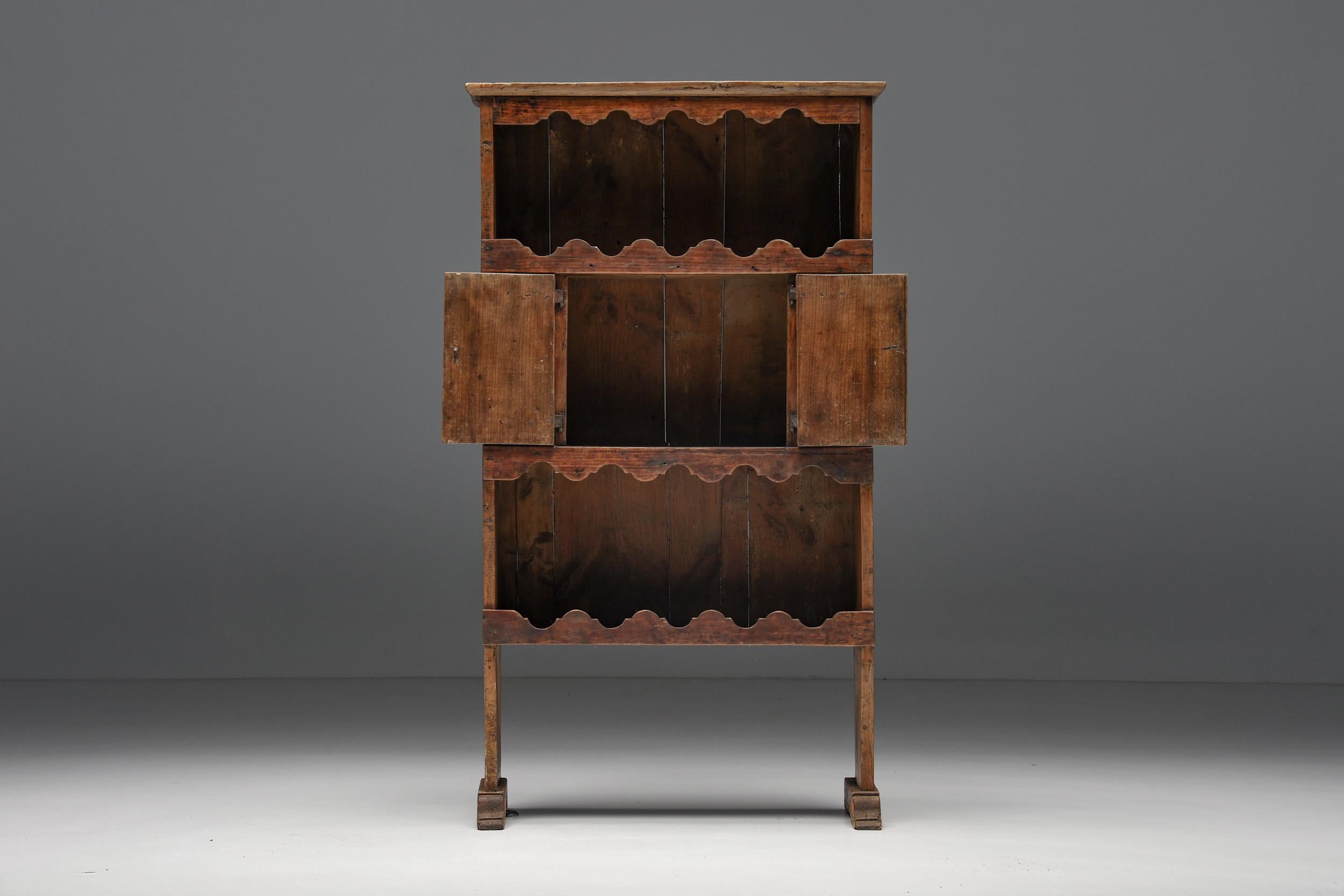 Rustic Dressoir, Flower Pattern, French Craftsmanship, 19th Century 1