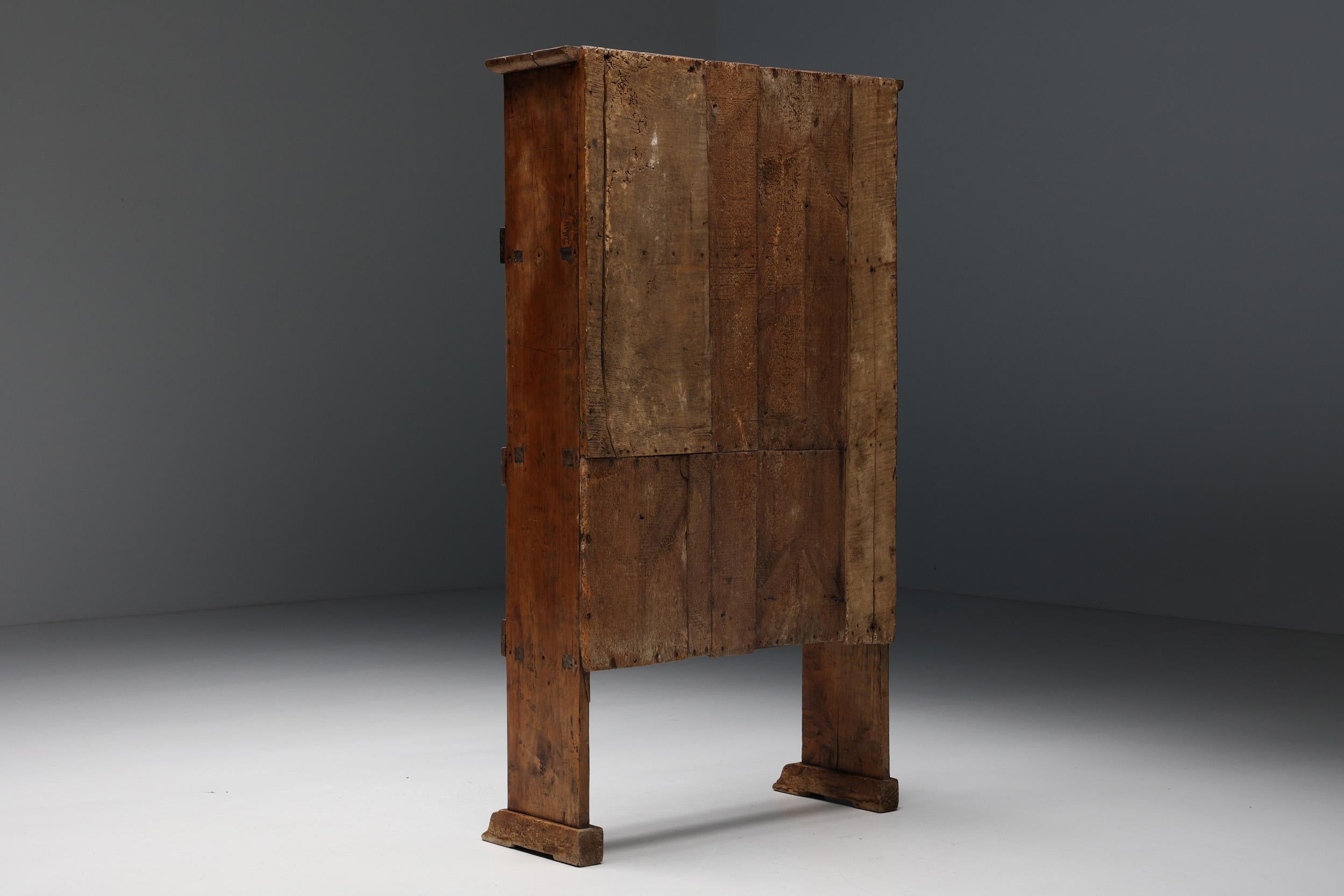 Rustic Dressoir, Flower Pattern, French Craftsmanship, 19th Century 4