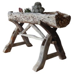 Jardinière rustique en bois flotté