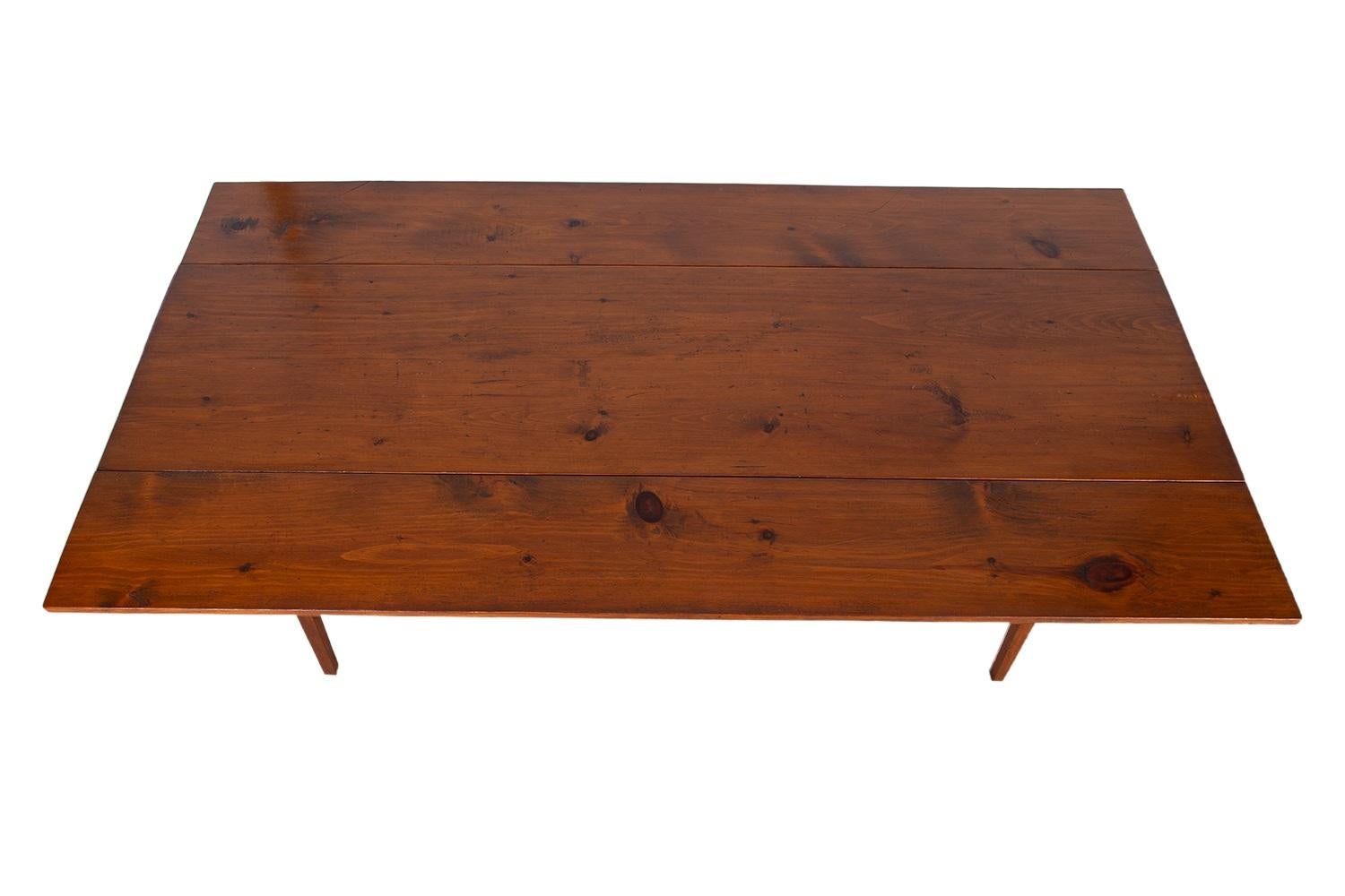American Colonial Rustic Drop Leaf Console Dining Table For Sale