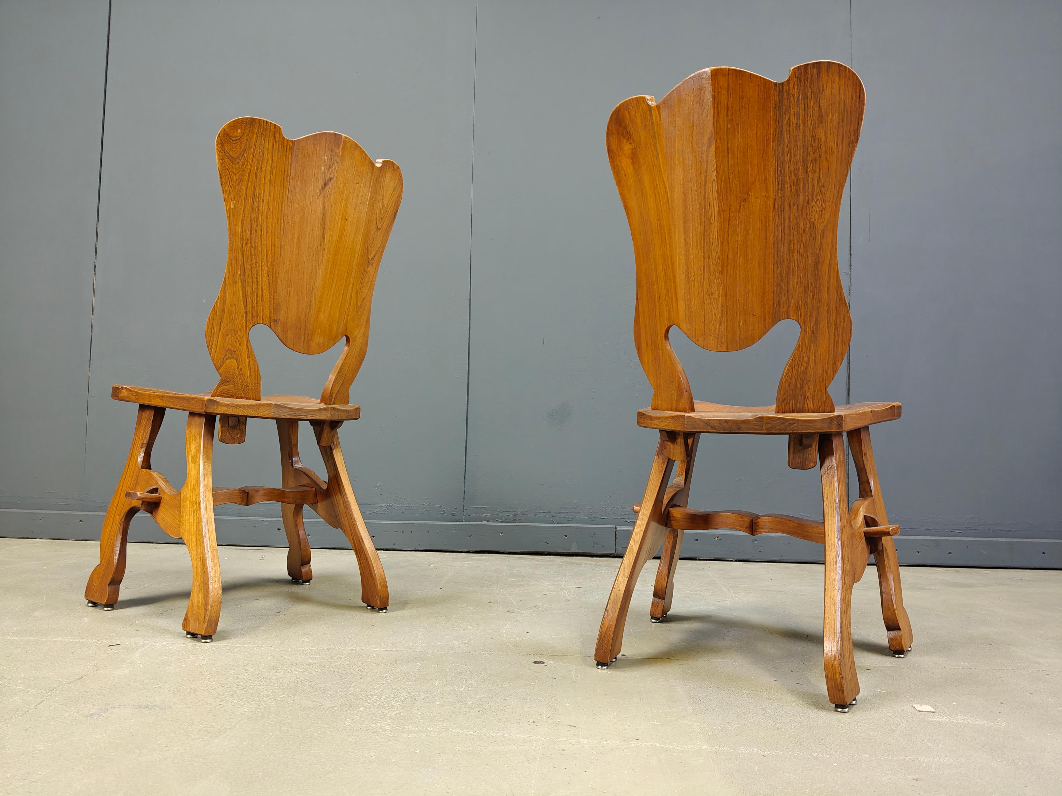 Néerlandais Chaises de salle à manger rustiques en chêne hollandais, années 1960 en vente