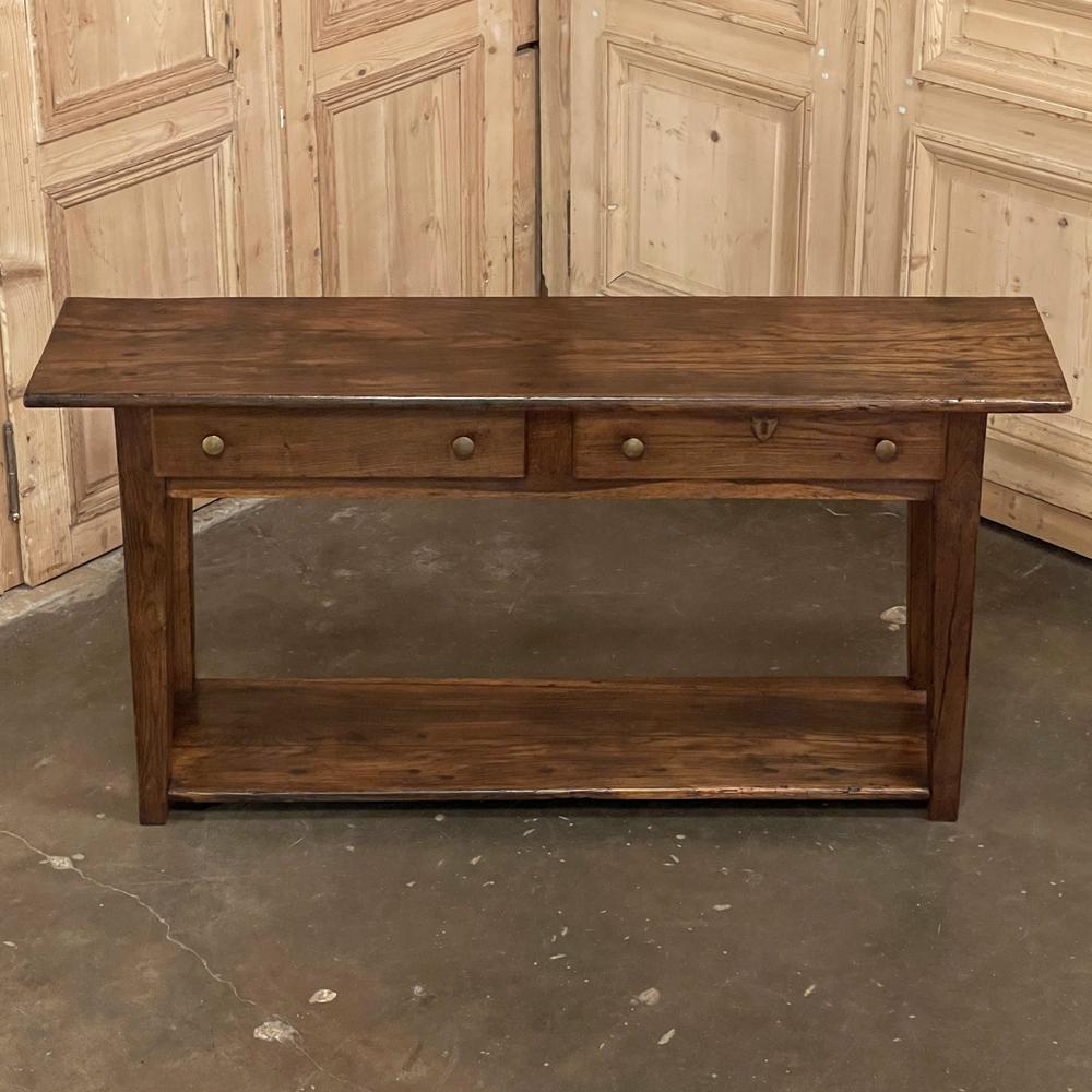 Rustic Early 19th Century Console ~ Sideboard ~ Sofa Table In Good Condition In Dallas, TX