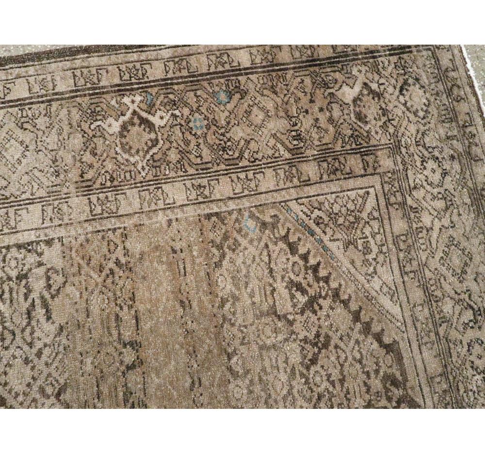 Rustic Early 20th Century Handmade Persian Malayer Gallery Accent Rug For Sale 2