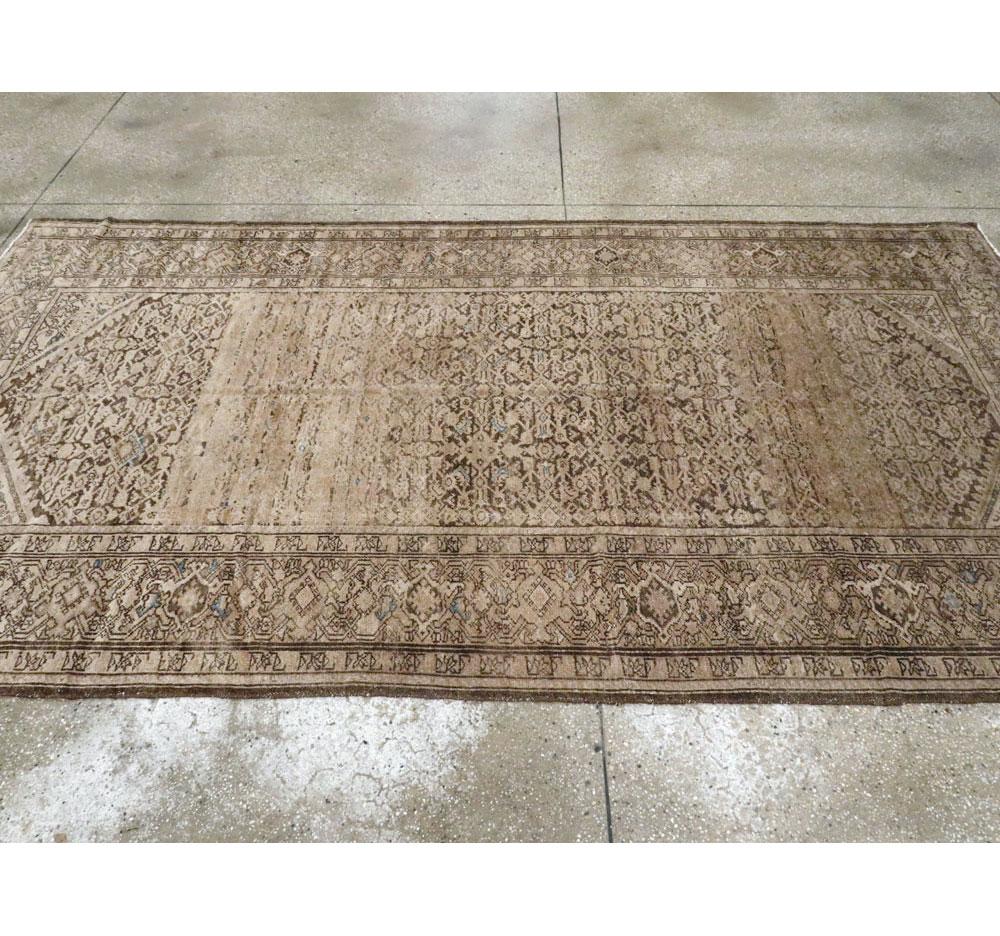 Rustic Early 20th Century Handmade Persian Malayer Gallery Accent Rug For Sale 3
