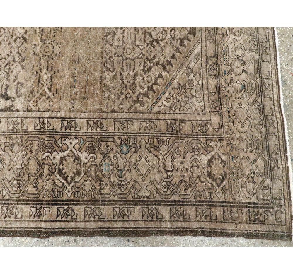 Rustic Early 20th Century Handmade Persian Malayer Gallery Accent Rug For Sale 4