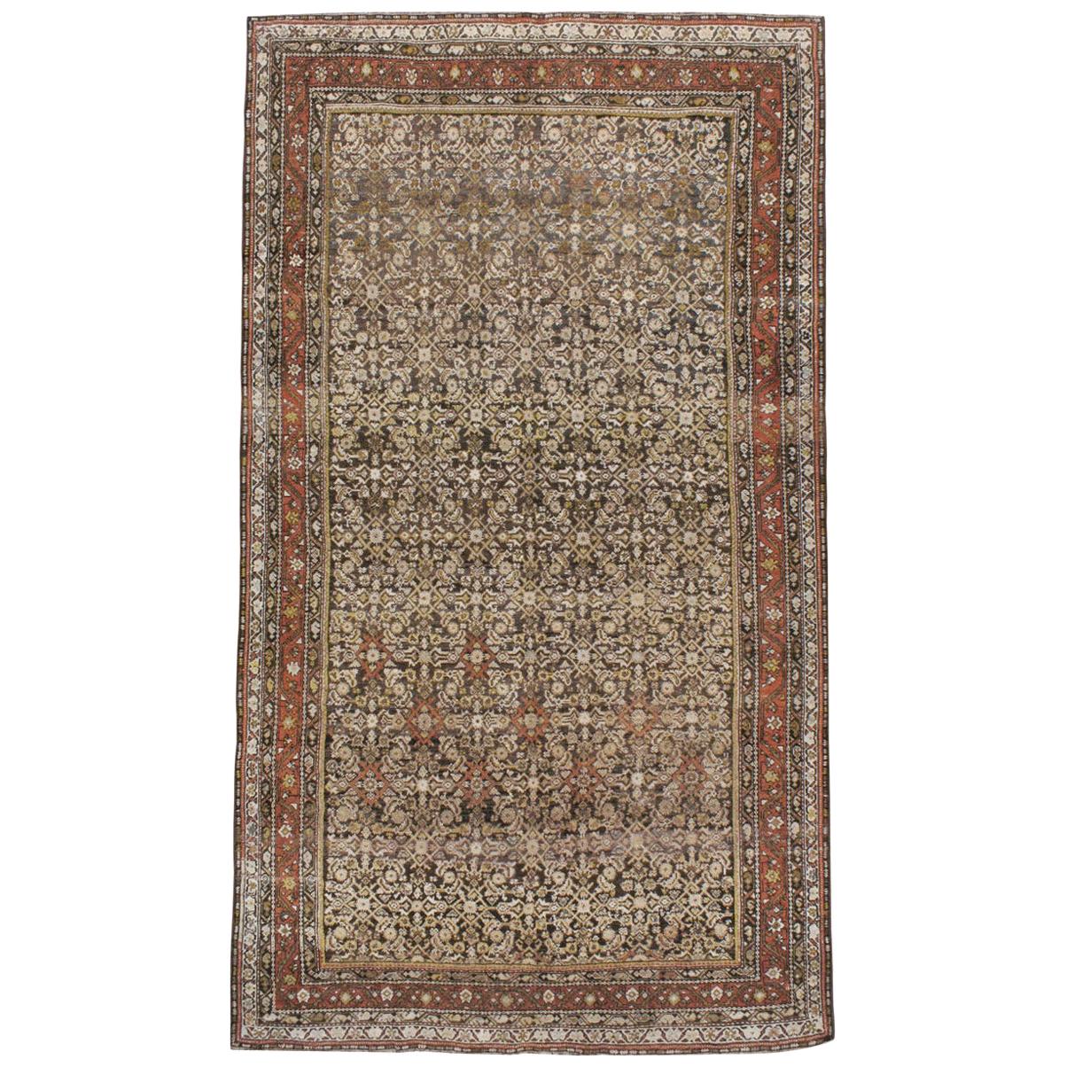 Rustic Early 20th Century Handmade Persian Kurd Gallery Accent Rug For Sale