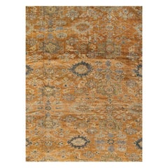 Rustic Early 20th Century Handmade Persian Mahal Room Size Carpet