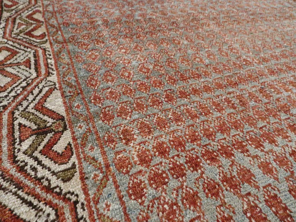 Hand-Knotted Rustic Early 20th Century Handmade Persian Malayer Accent Rug For Sale