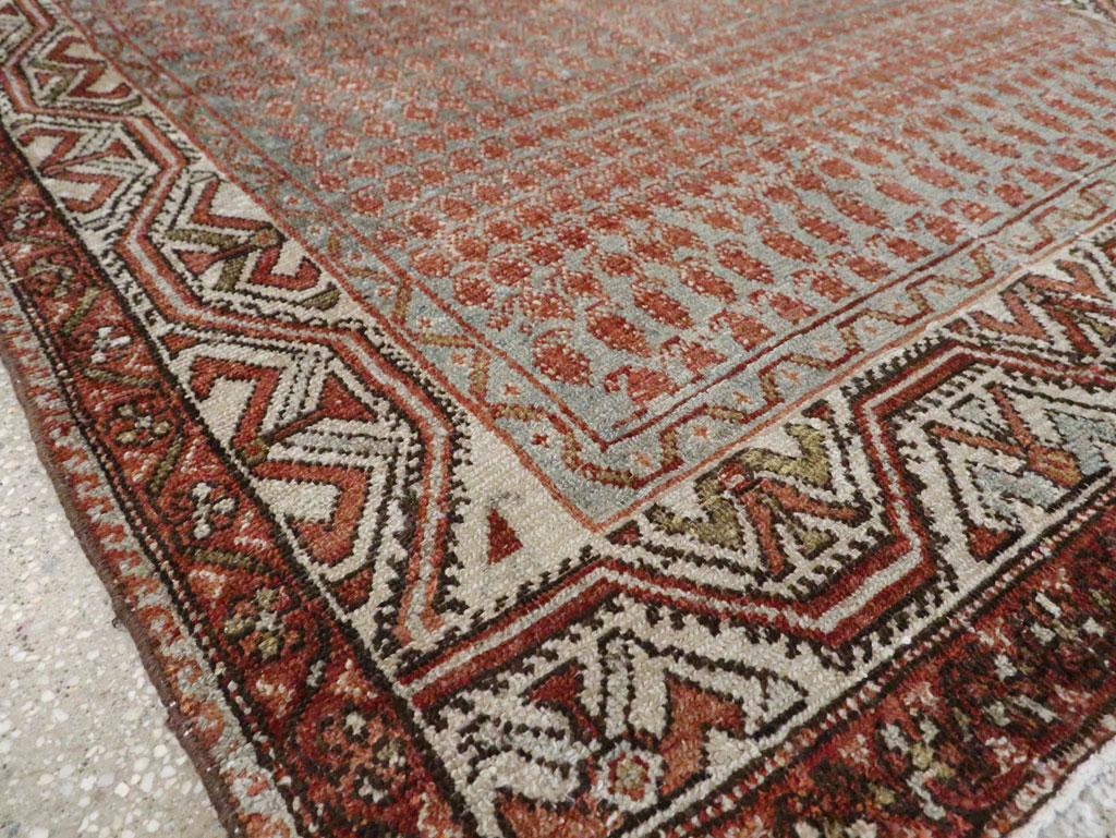 Rustic Early 20th Century Handmade Persian Malayer Accent Rug For Sale 1