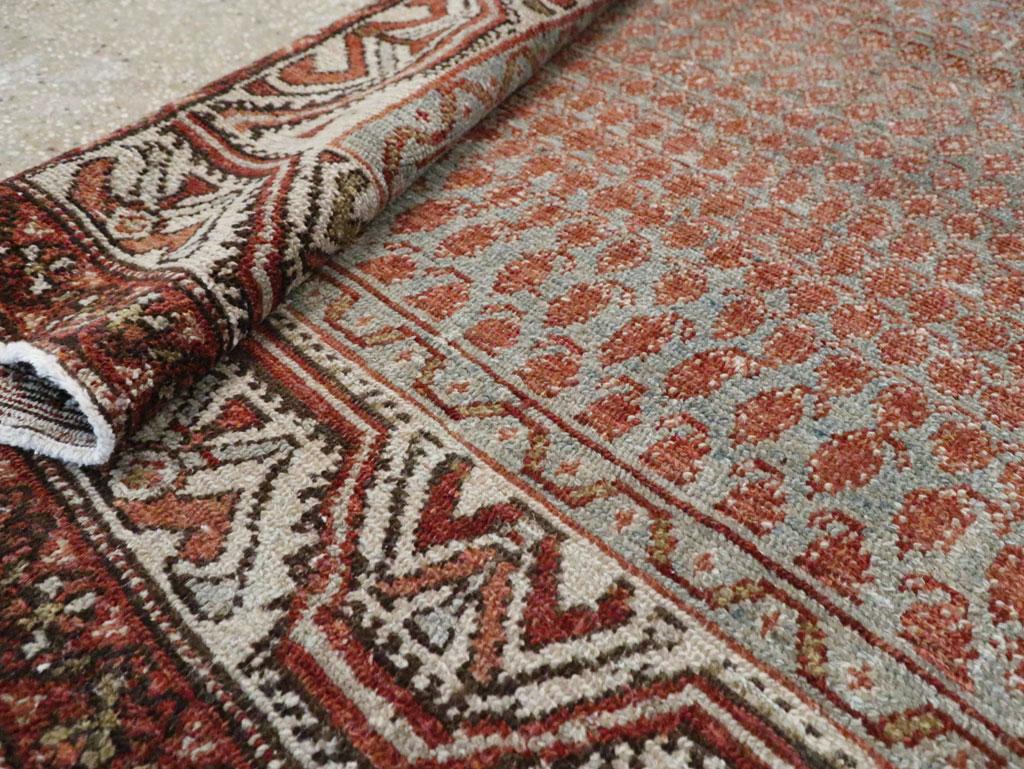 Rustic Early 20th Century Handmade Persian Malayer Accent Rug For Sale 2