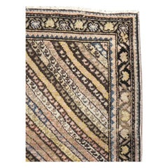 Rustic Early 20th Century Handmade Persian Malayer Throw Rug