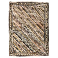 Used Rustic Early 20th Century Handmade Persian Malayer Throw Rug