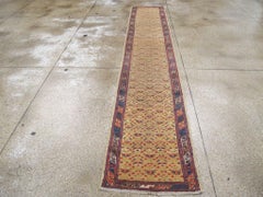 Rustic Early 20th Century Handmade Persian Serab Runner
