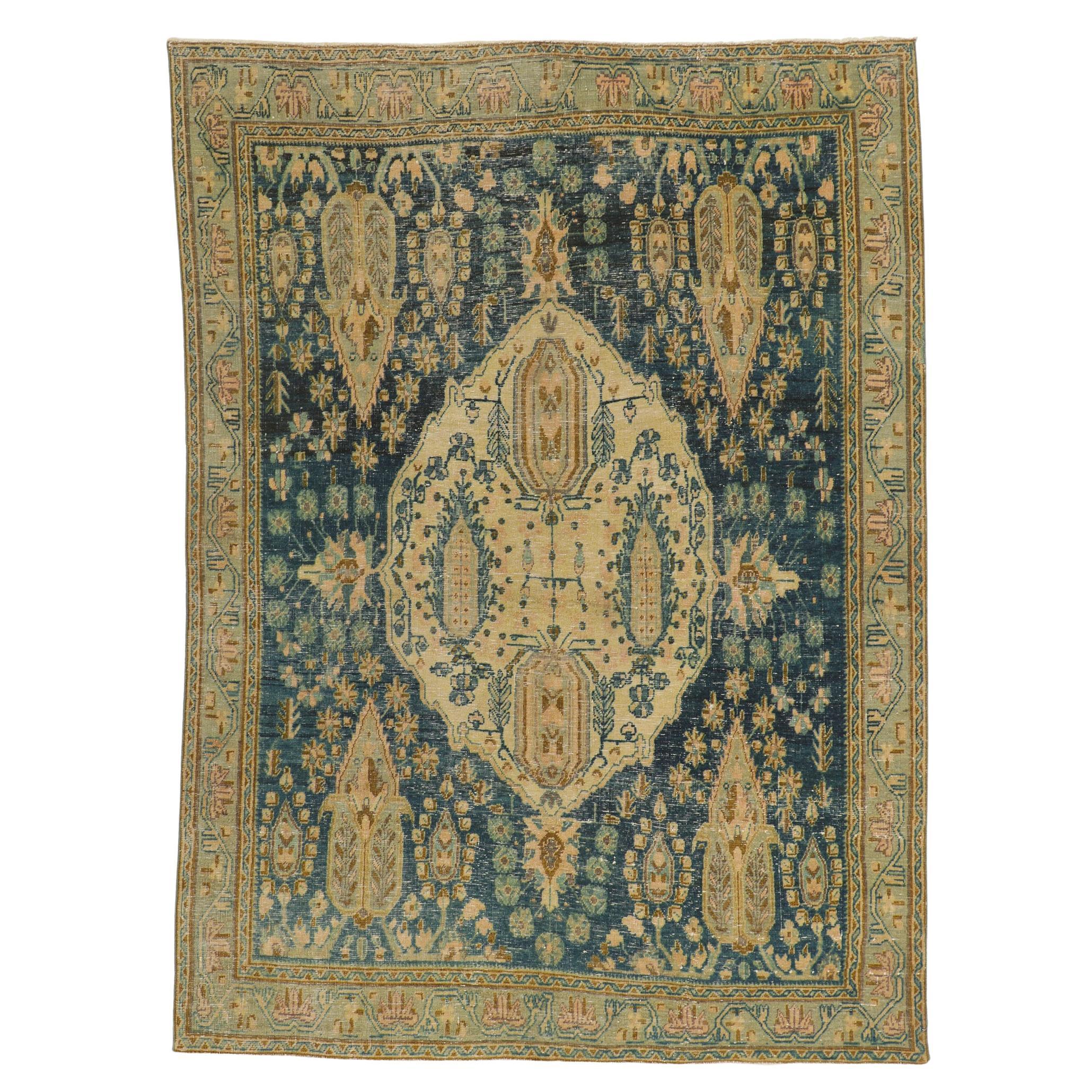 Tappeto persiano Afshar blu d'epoca degli anni '30