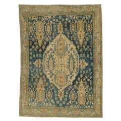 Tapis persan vintage rustique Afshar de couleur terre avec arbres de cyprès