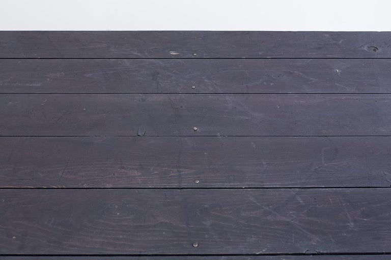 Rustic Ebonized Pine Farmhouse Dining Table at 1stDibs