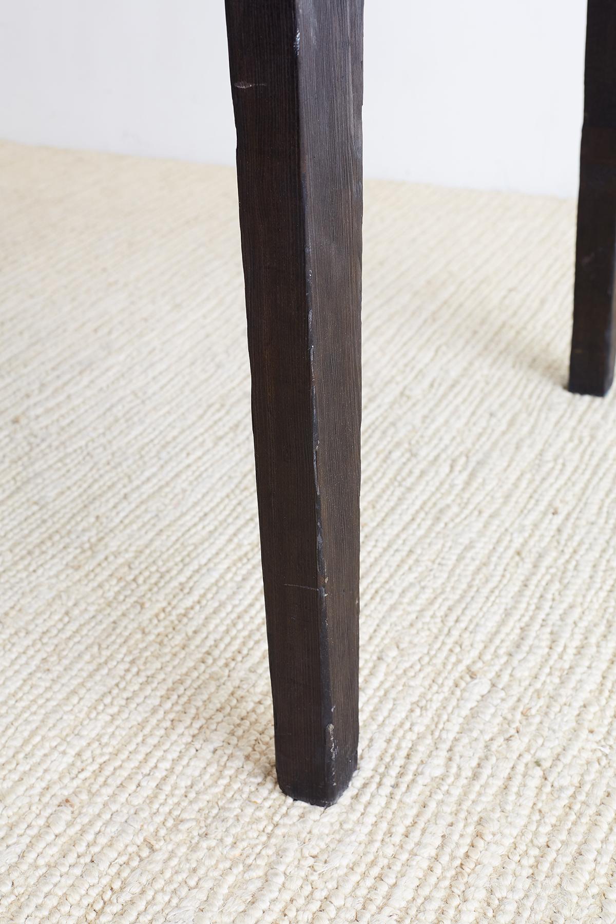 Rustic Ebonized Pine Farmhouse Dining Table 8