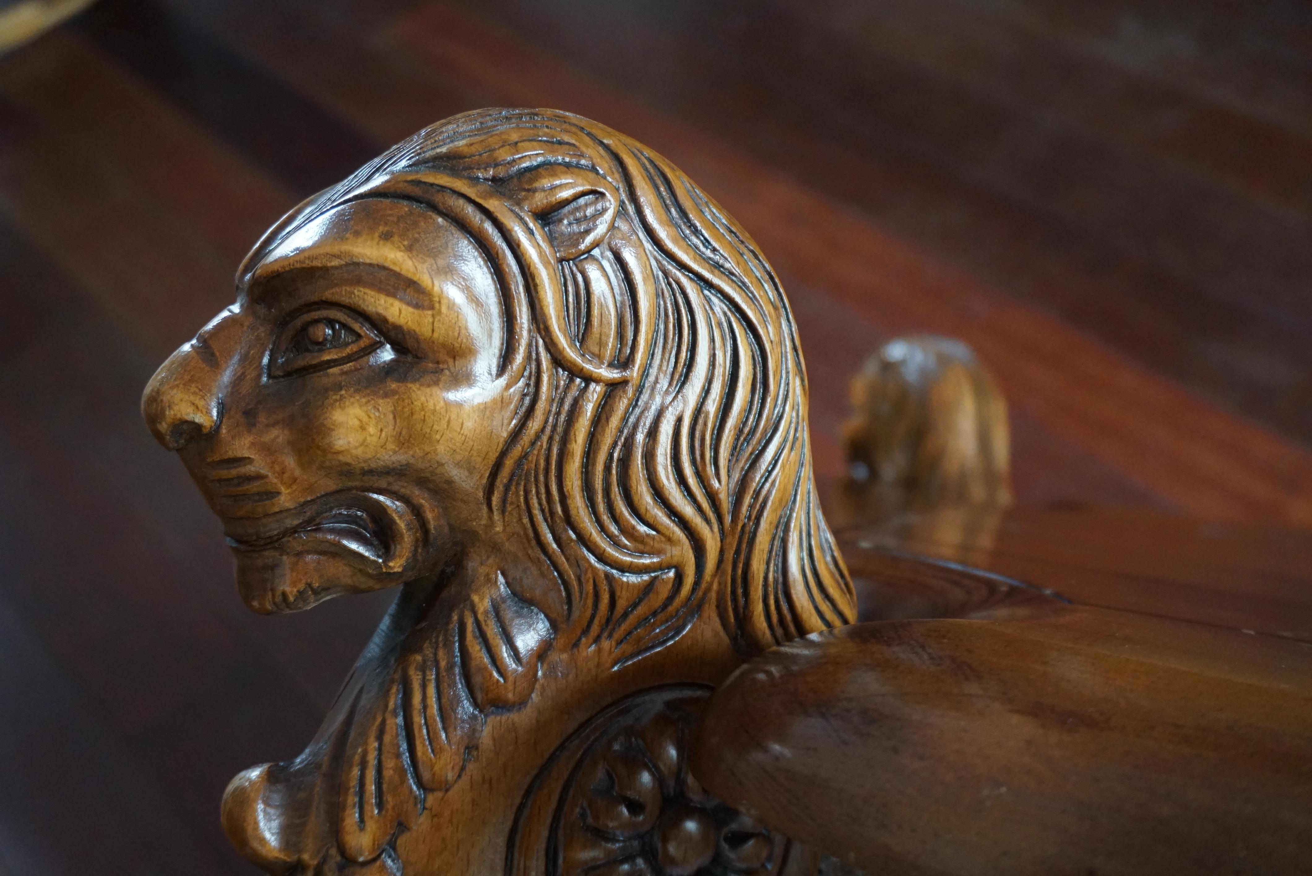 Rustic Elegance Hand-Carved Lion Leg Coffee Table, France or Italy, circa 1940s For Sale 6