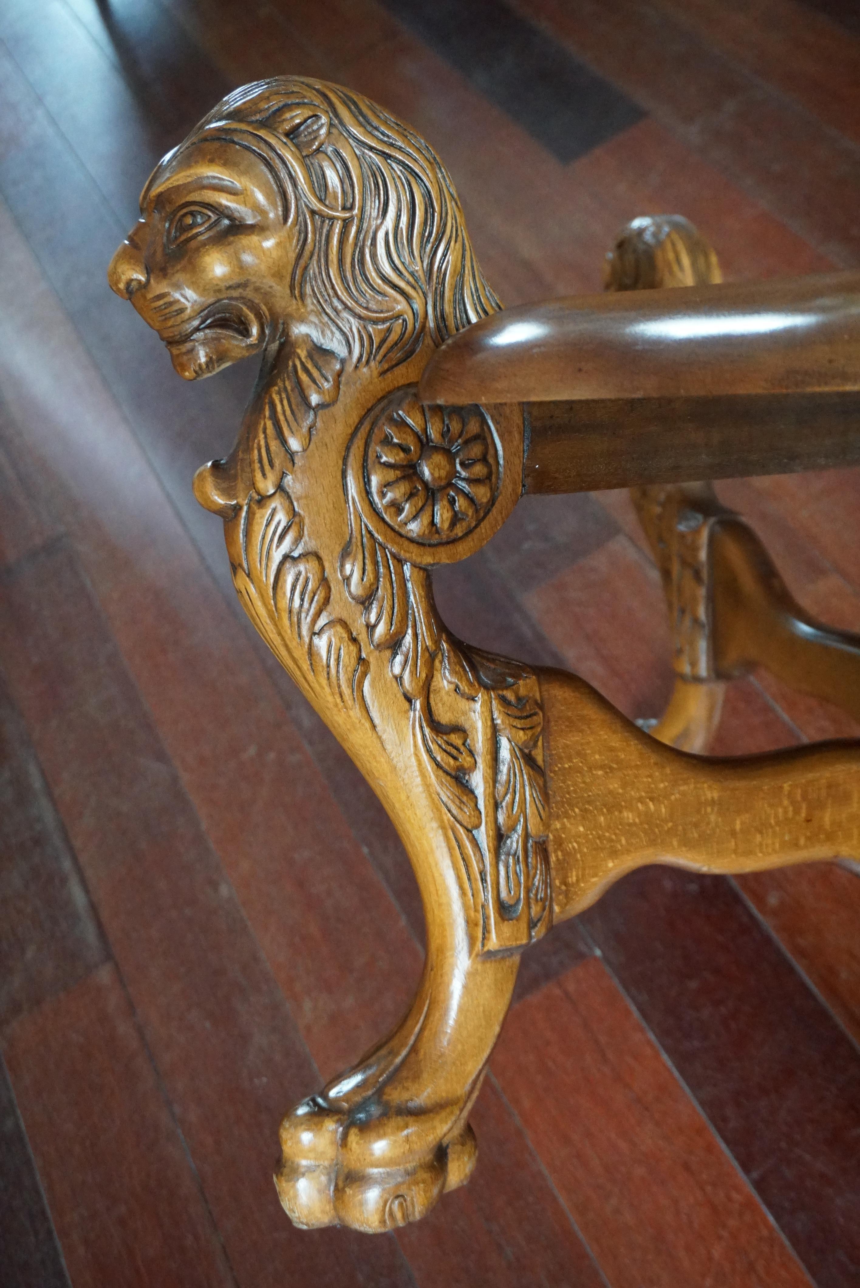 Rustic Elegance Hand-Carved Lion Leg Coffee Table, France or Italy, circa 1940s For Sale 7