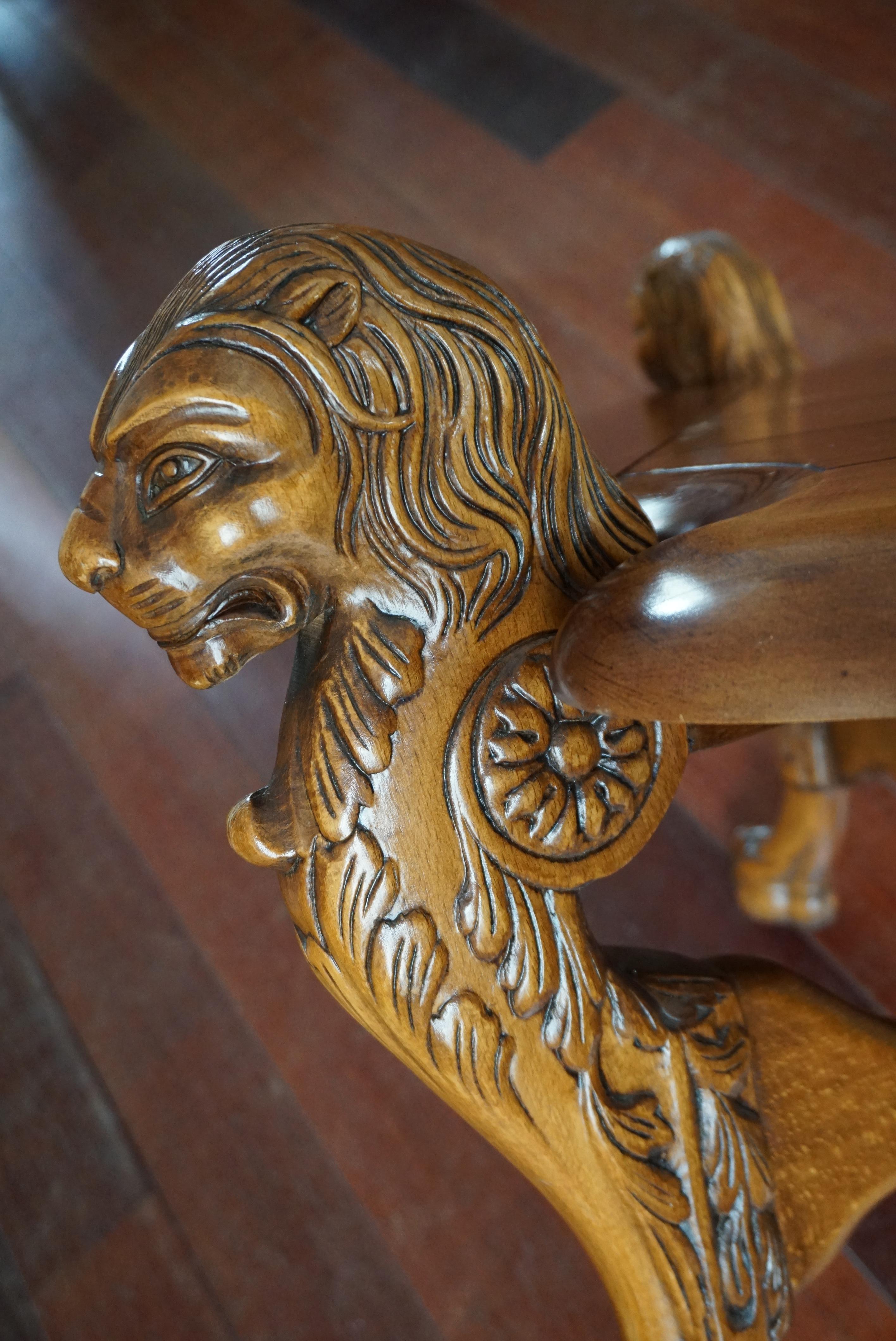 Rustic Elegance Hand-Carved Lion Leg Coffee Table, France or Italy, circa 1940s For Sale 8