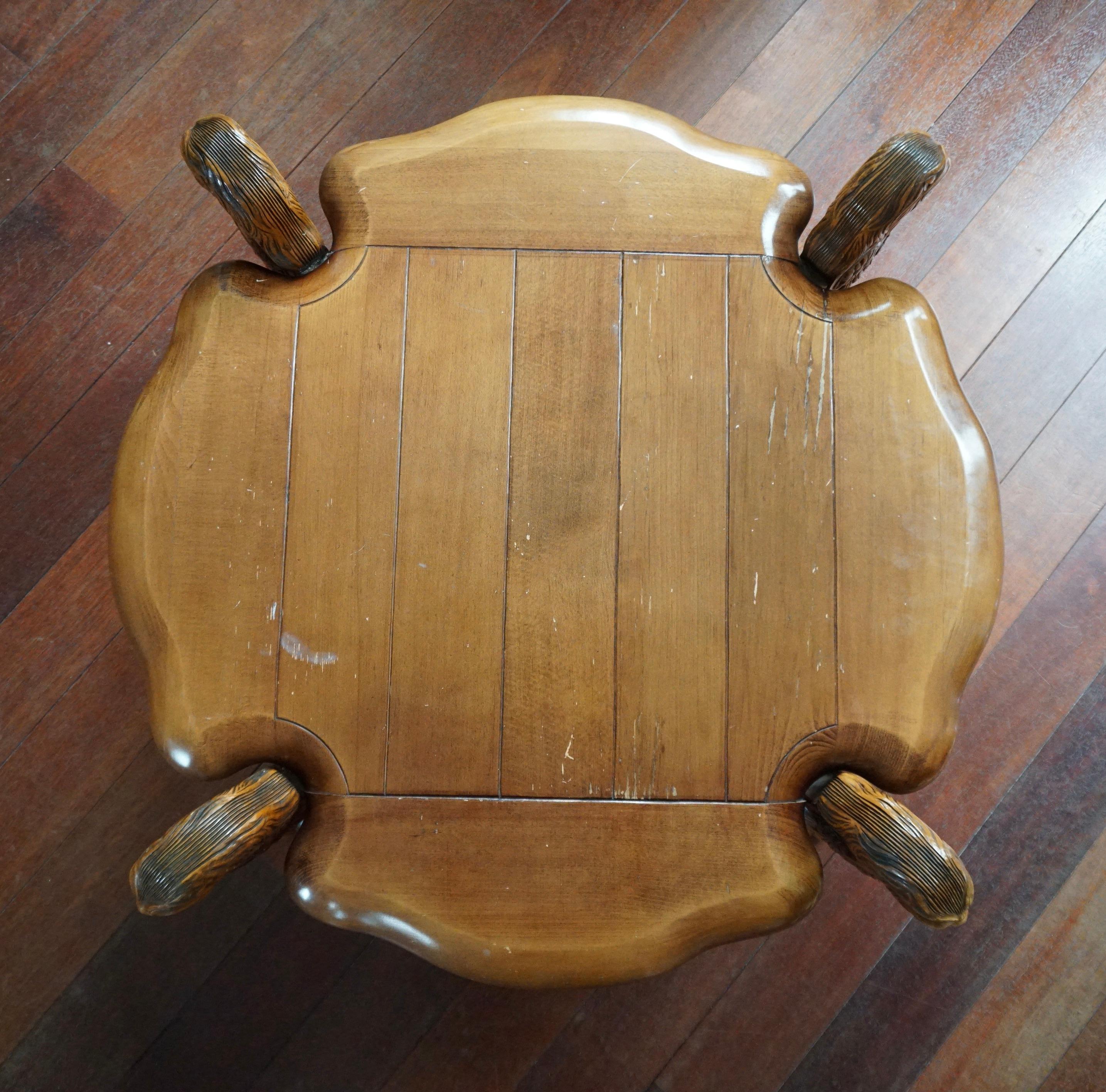 Rustic Elegance Hand-Carved Lion Leg Coffee Table, France or Italy, circa 1940s For Sale 2