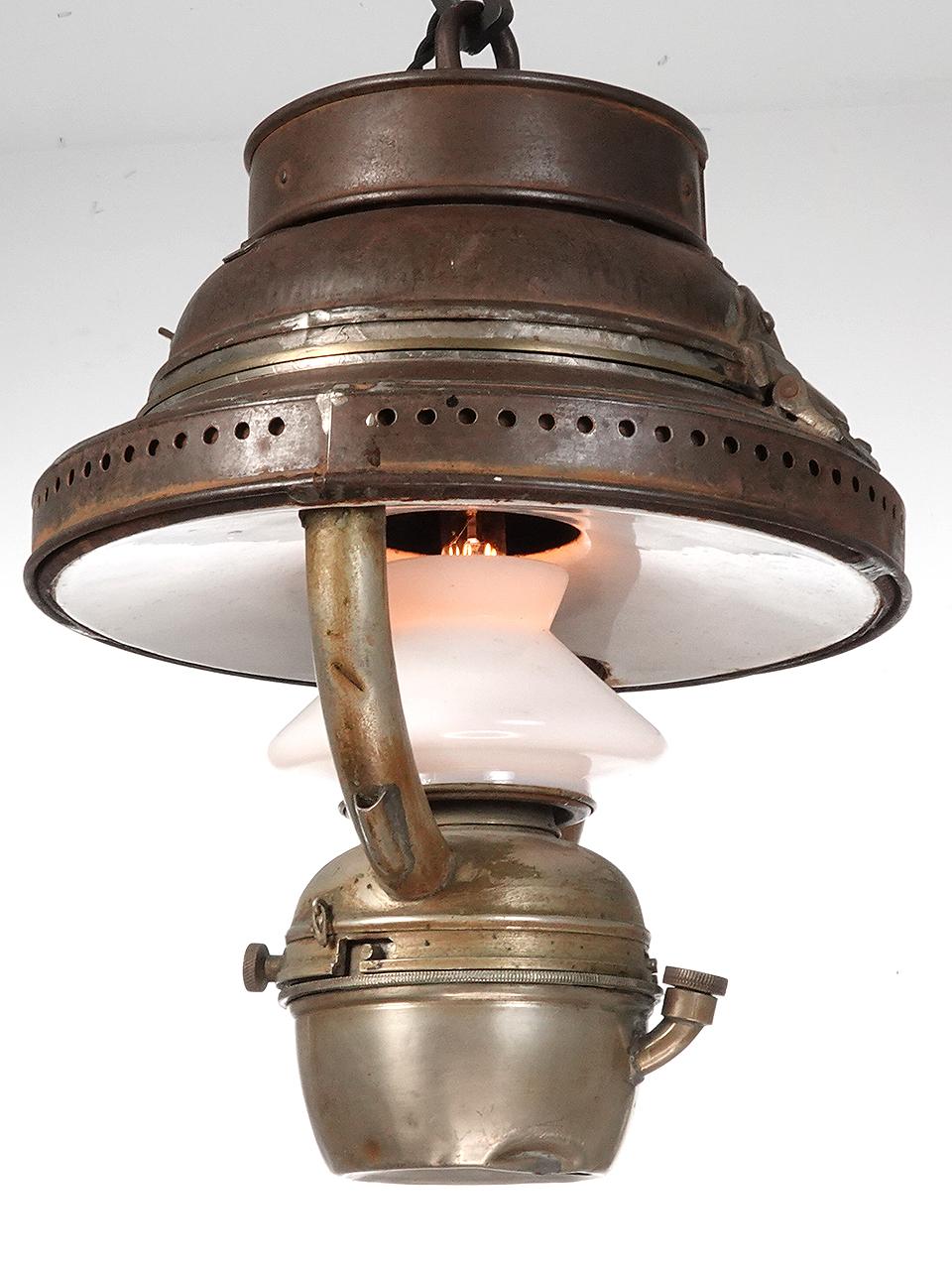 Industrial Rustic English Caboose Train Lantern For Sale