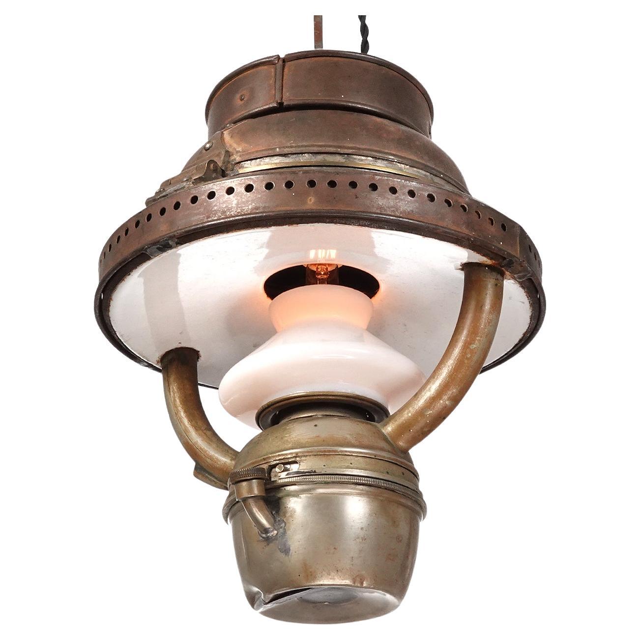 Rustic English Caboose Train Lantern For Sale