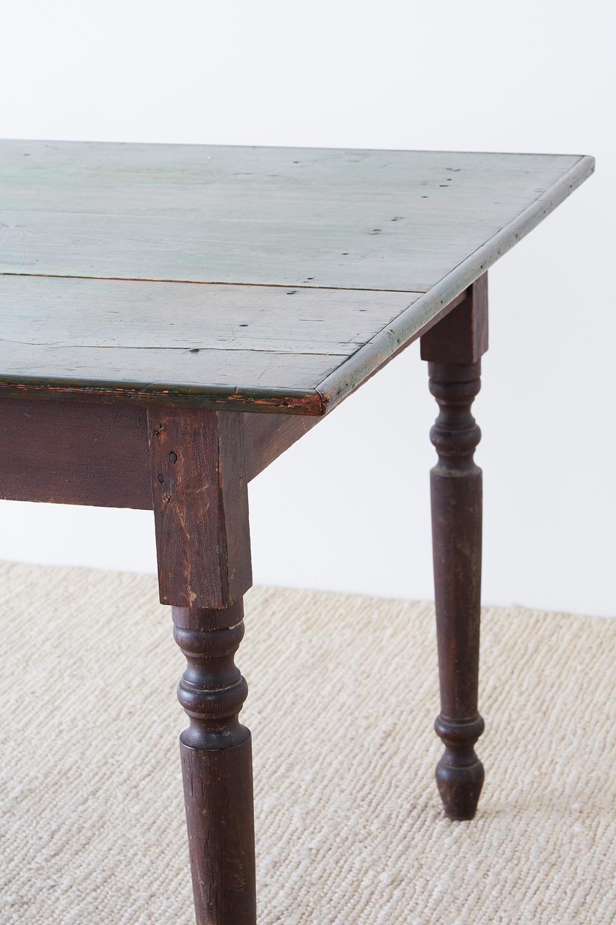 Rustic English Country Pine Farmhouse Dining Table 5
