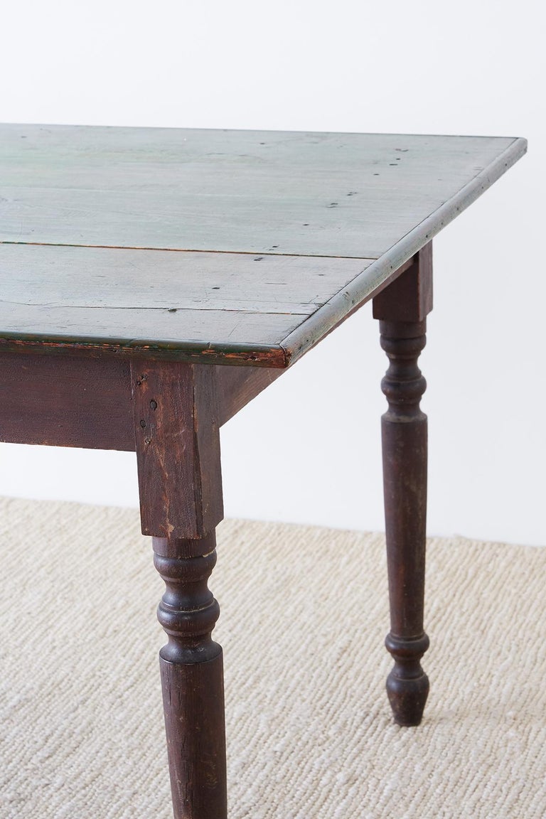 Rustic English Country Pine Farmhouse Dining Table at 1stDibs