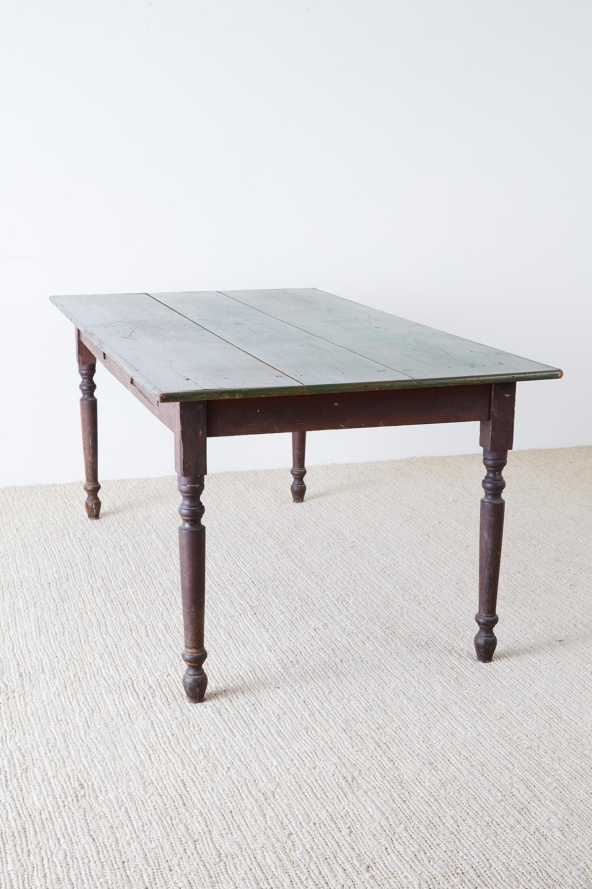 Rustic English Country Pine Farmhouse Dining Table 10