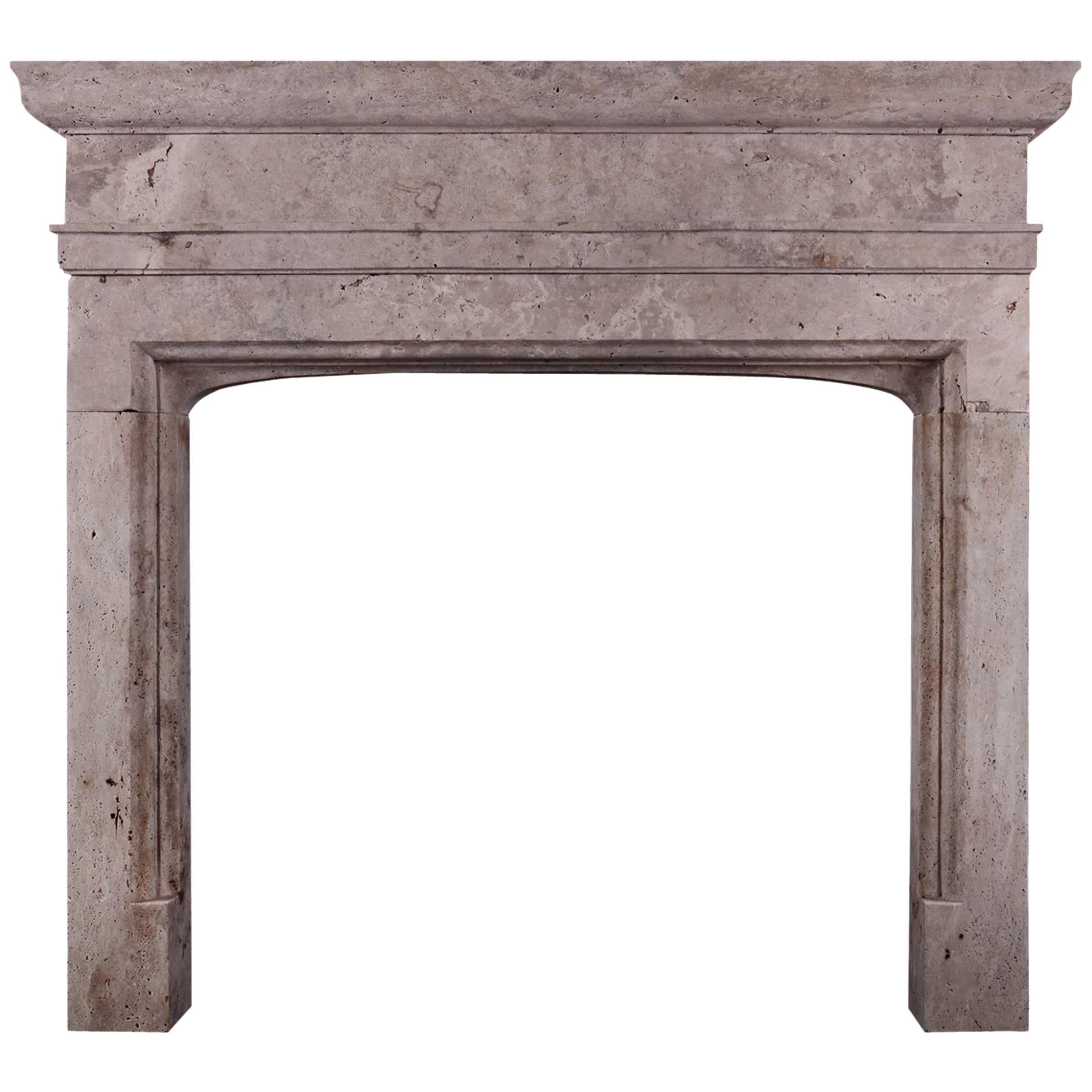 Rustic English Fireplace in the Gothic Manner For Sale