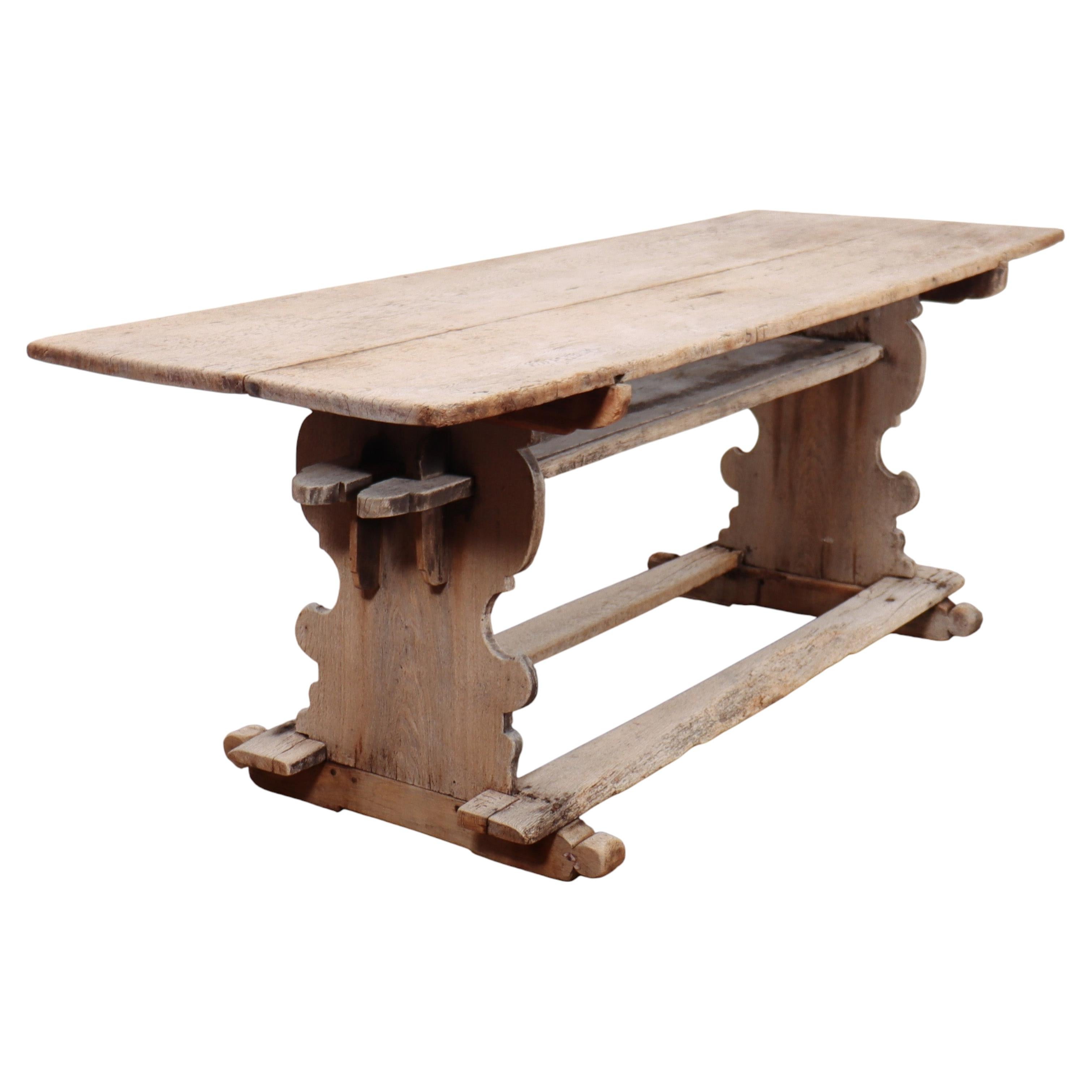 Table console rustique en chêne anglais en vente