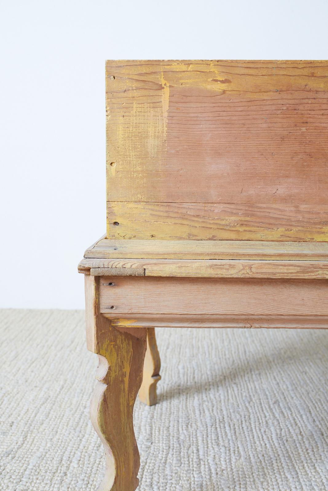 Rustic English Pine Coffer Chest on Stand 5