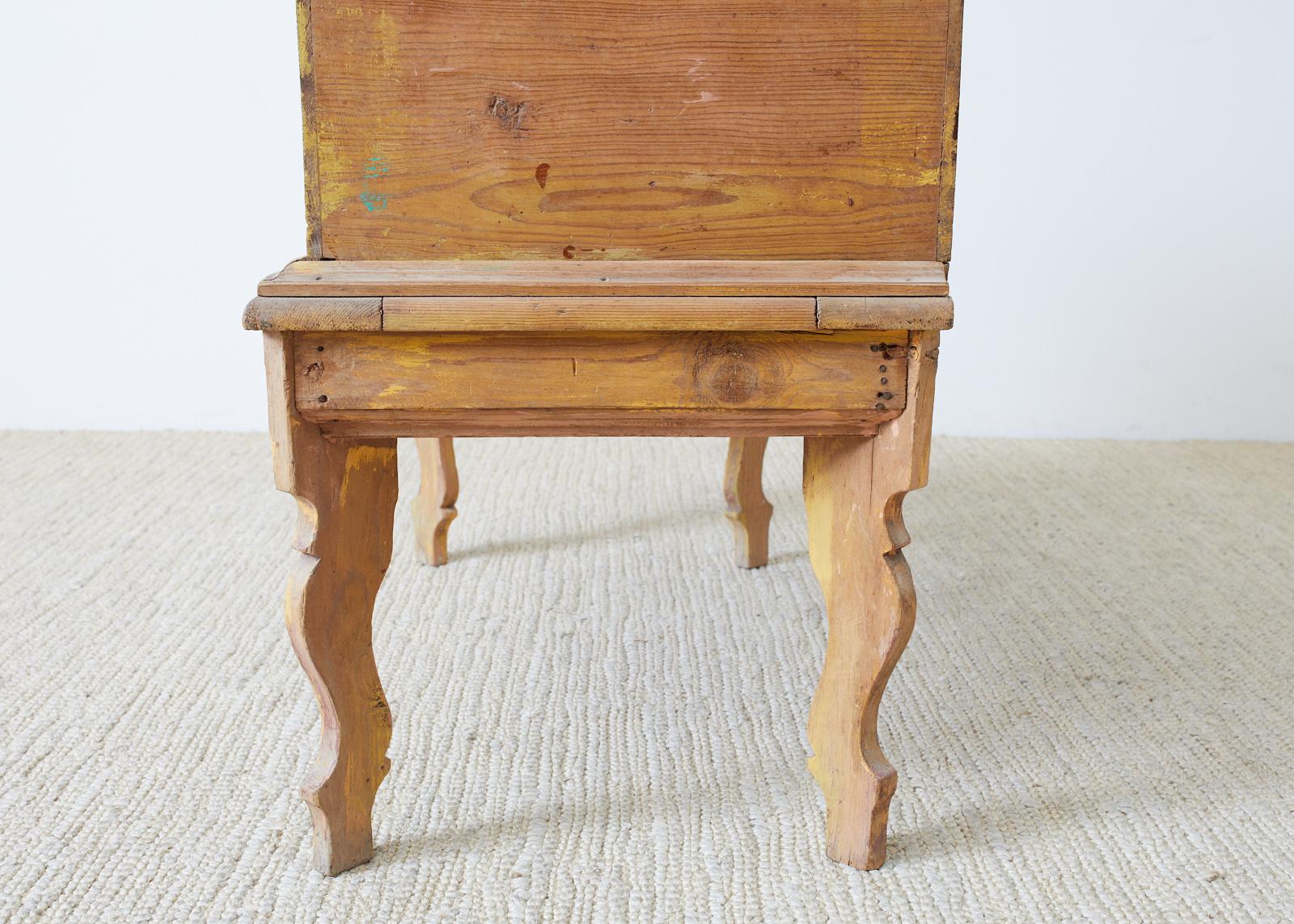 Rustic English Pine Coffer Chest on Stand 7