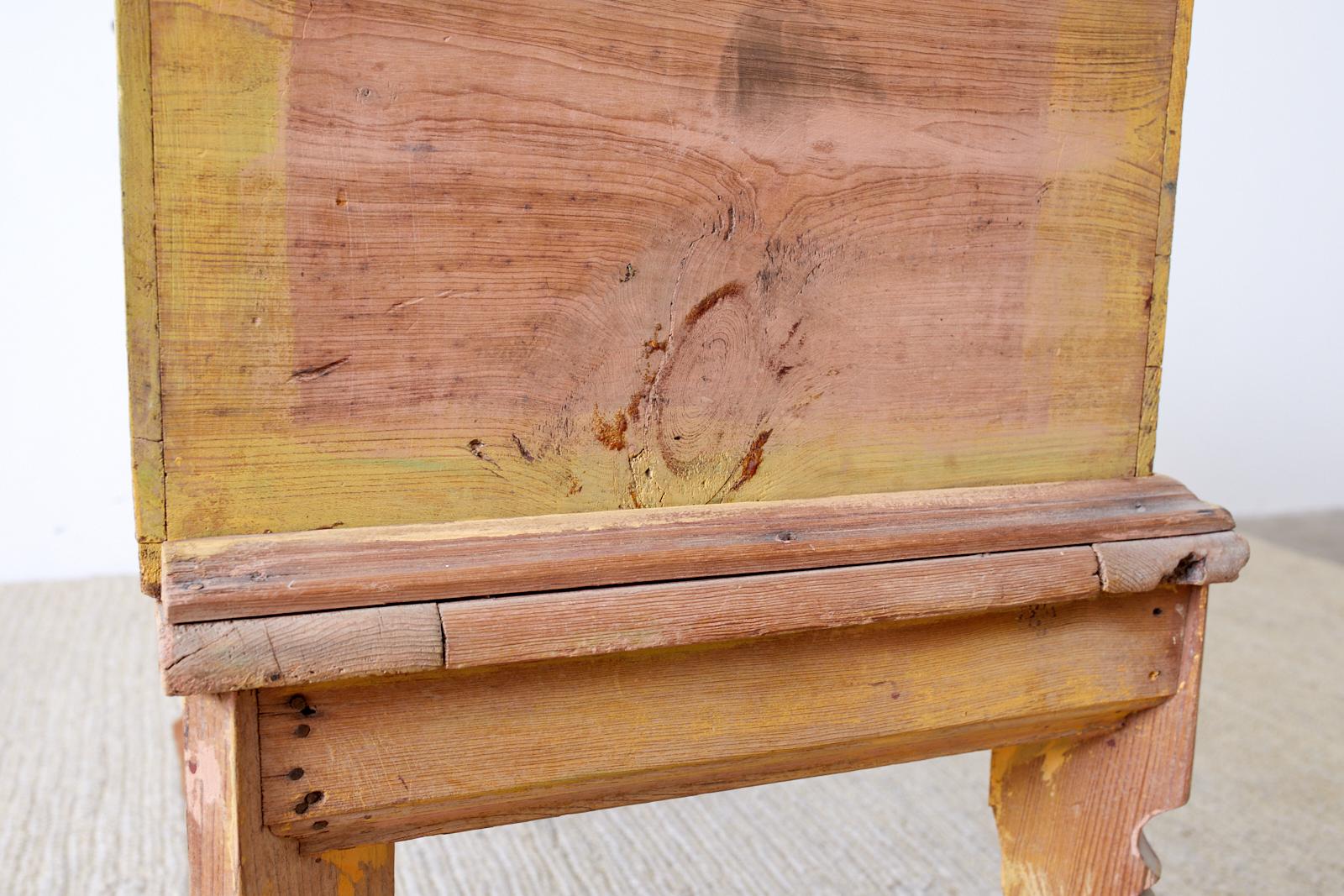 Rustic English Pine Coffer Chest on Stand 9