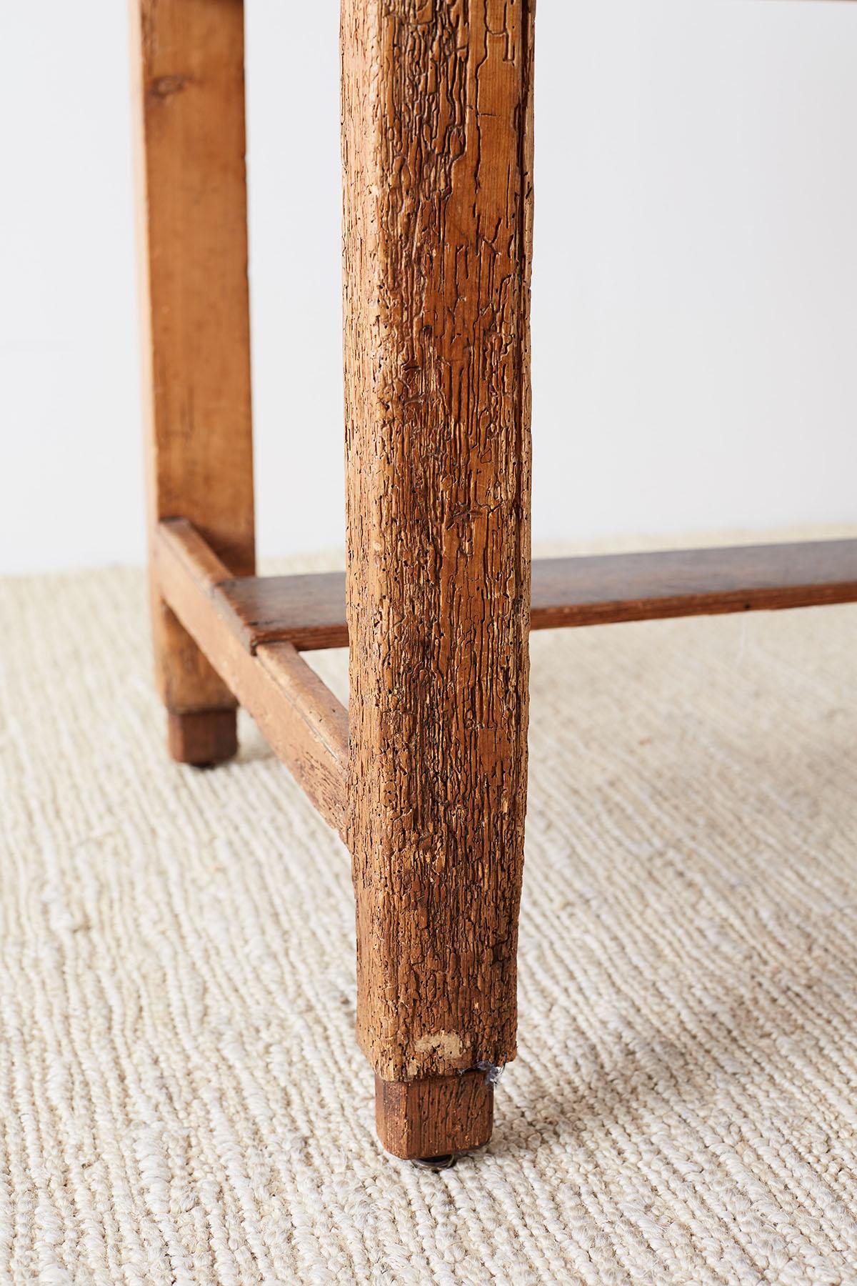 Rustic English Pine Library Table or Farm Table 5
