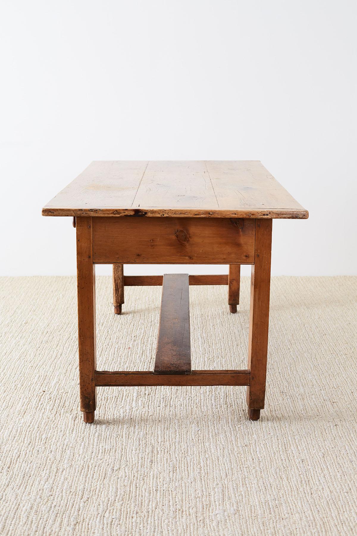 Rustic English Pine Library Table or Farm Table 7