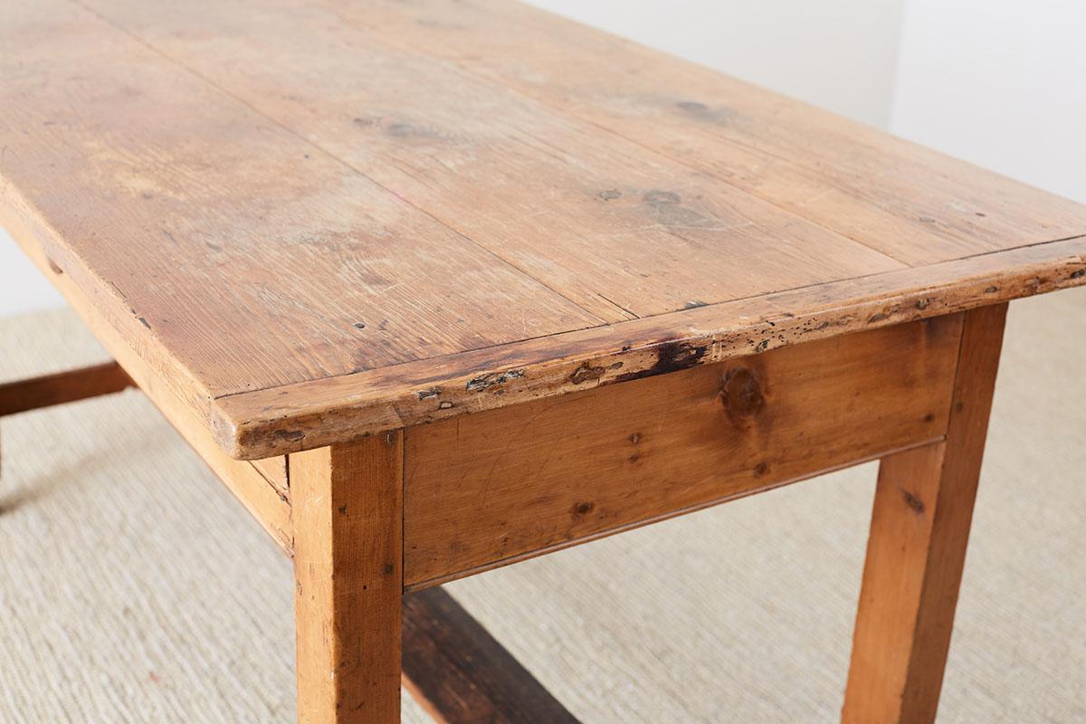 Rustic English Pine Library Table or Farm Table 8