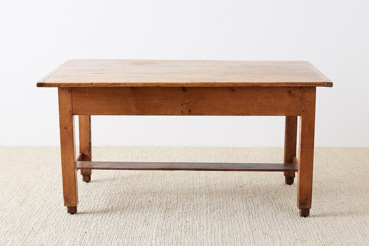 Rustic English Pine Library Table or Farm Table 11