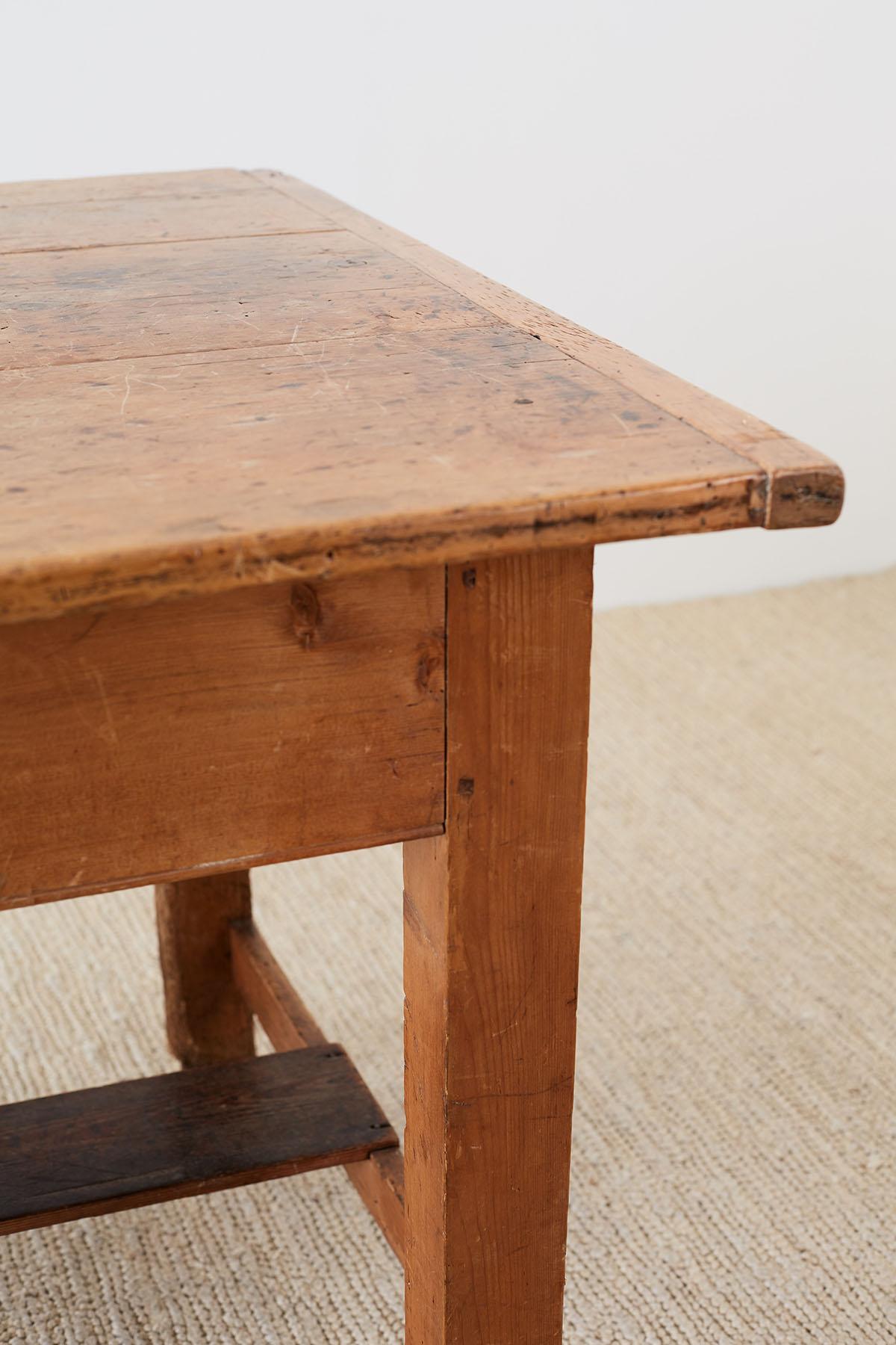 Rustic English Pine Library Table or Farm Table 12