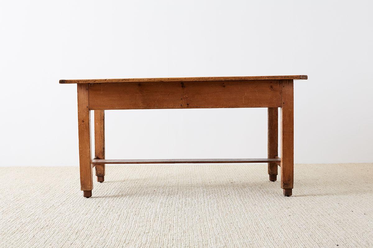 Rustic English Pine Library Table or Farm Table 14