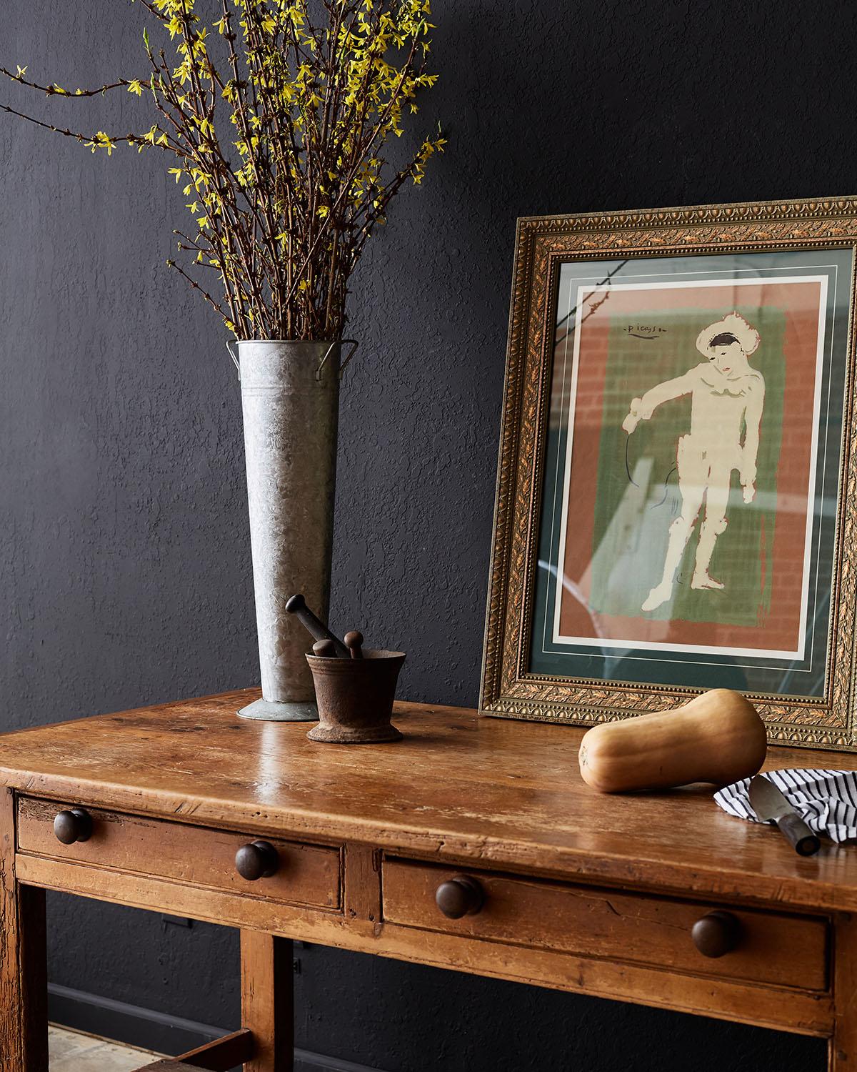 Rustic English Pine Library Table or Farm Table 1