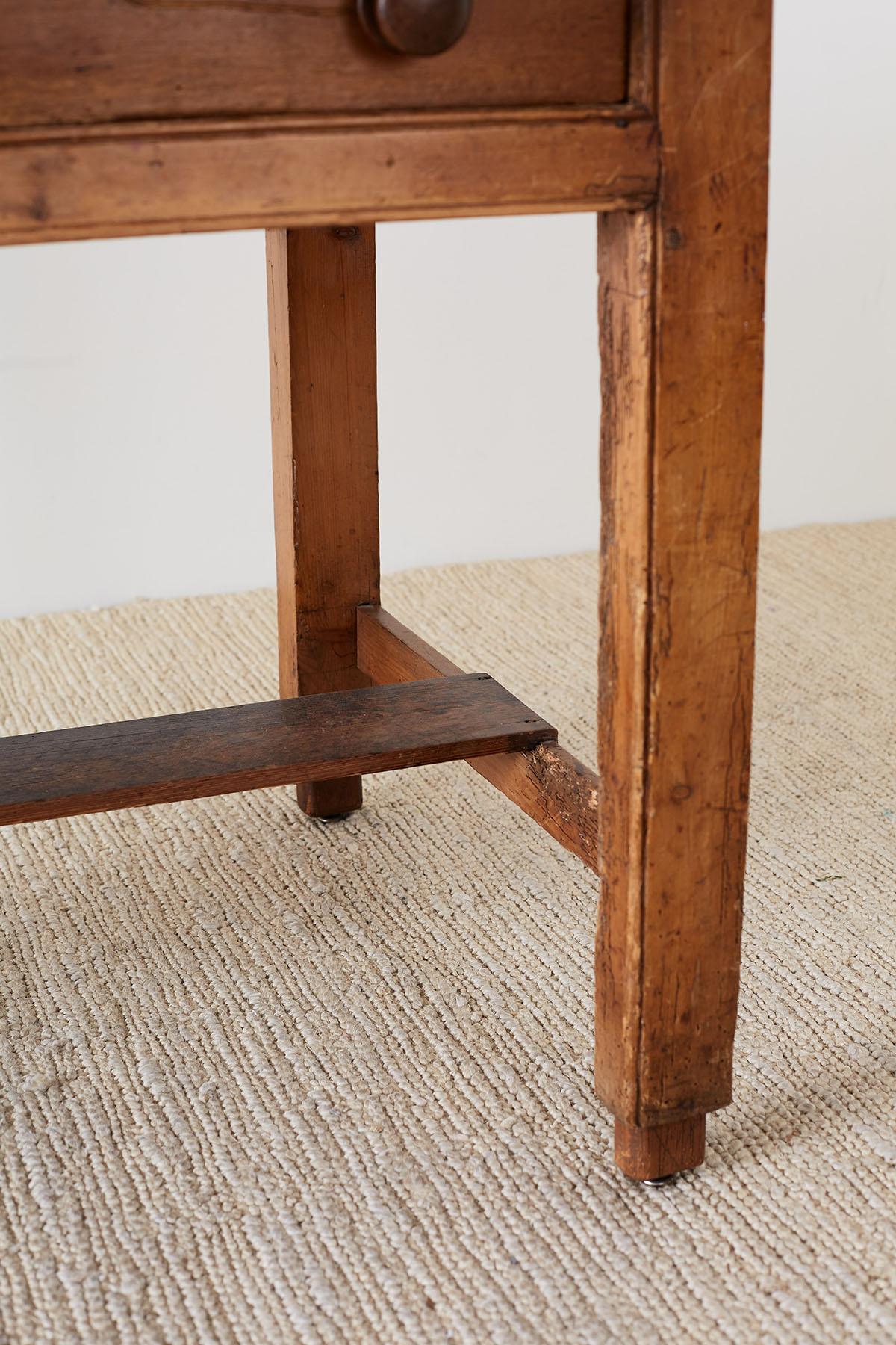 Rustic English Pine Library Table or Farm Table 3