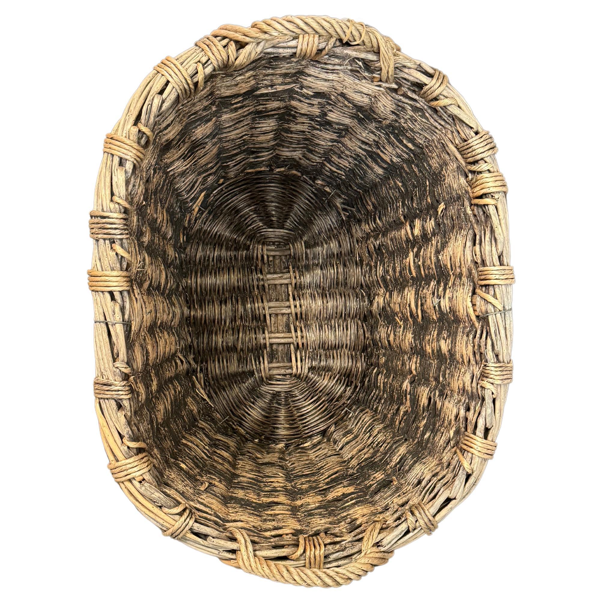Cesta rústica inglesa Vineyard - Maceta de mimbre o jardinera sobredimensionada Británico en venta