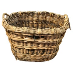 Rustic English Vineyard Basket – Wicker Storage or Oversized Planter