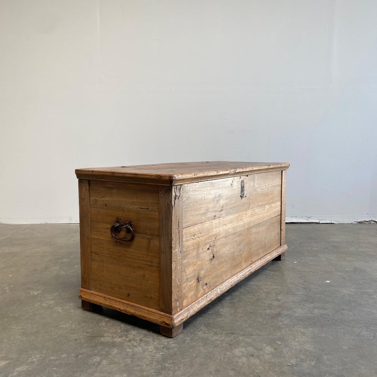 Rustic European Pine Antique Blanket Chest For Sale at 1stDibs