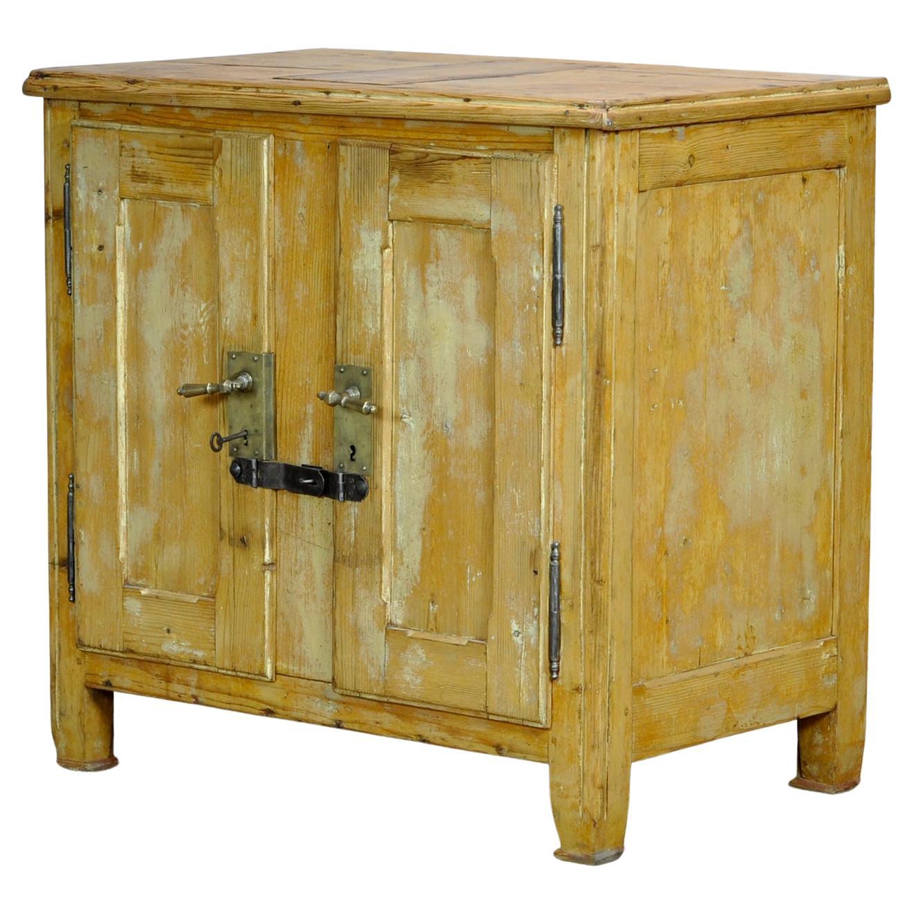 Rustic European Pine Ice Cabinet, Circa 1910 For Sale