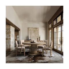 Chaise d'appoint rustique européenne à siège en jonc (ensemble de 2)